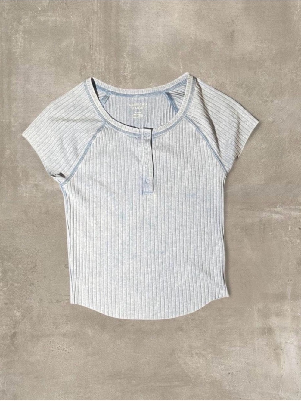 American Eagle Outfitters blue & white striped cropped top